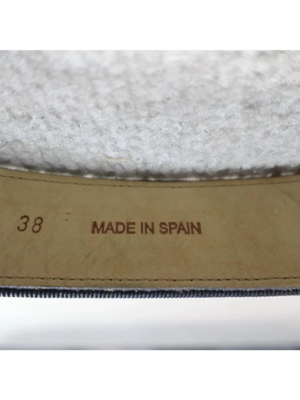 Mezlan Belt Beige Leather 38 Dress Houndstooth Made in Spain